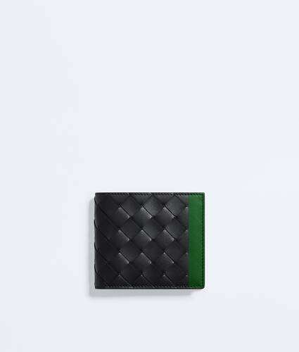 Men's Intrecciato Bi-Fold Wallet with Coin Purse in Black/shamrock Bottega Veneta Hong Kong SAR China EN - Image 1