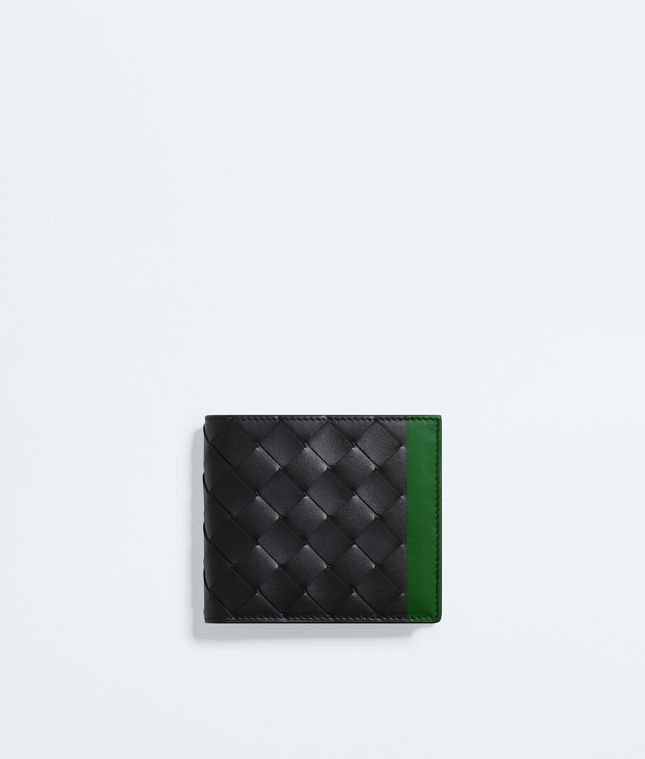 Men's Intrecciato Bi-Fold Wallet with Coin Purse in Black/shamrock Bottega Veneta Germany EN - Image 1