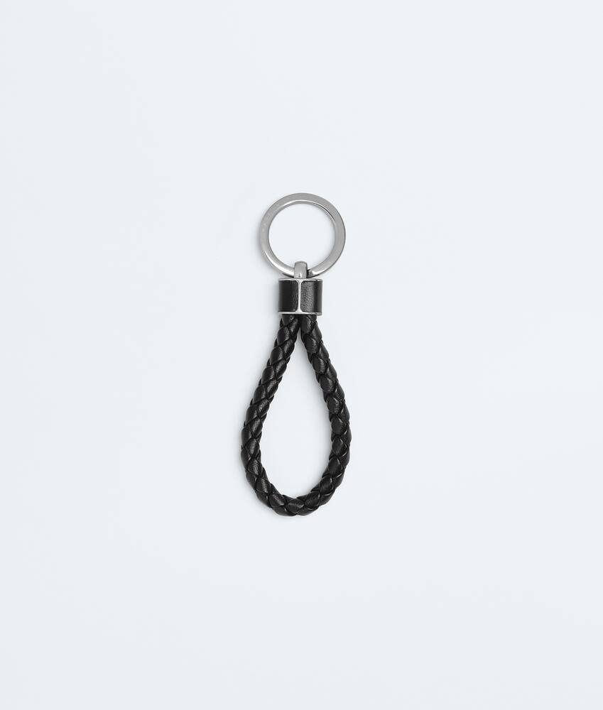 Men's Intreccio Key Ring in Black Bottega Veneta Saudi Arabia EN - Image 2