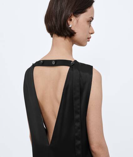 Women's Fluid Silk Satin Dress in Double black Bottega Veneta Luxembourg EN - Image 5