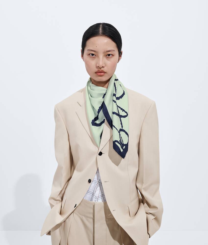 Women's Silk Foulard in Pale herb/night Bottega Veneta United States EN - Image 2