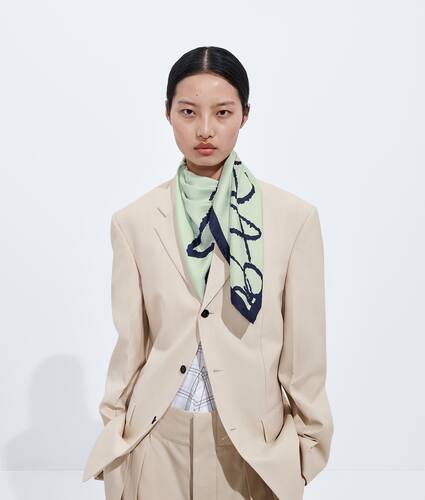 Women's Silk Foulard in Pale herb/night Bottega Veneta United States EN - Image 2