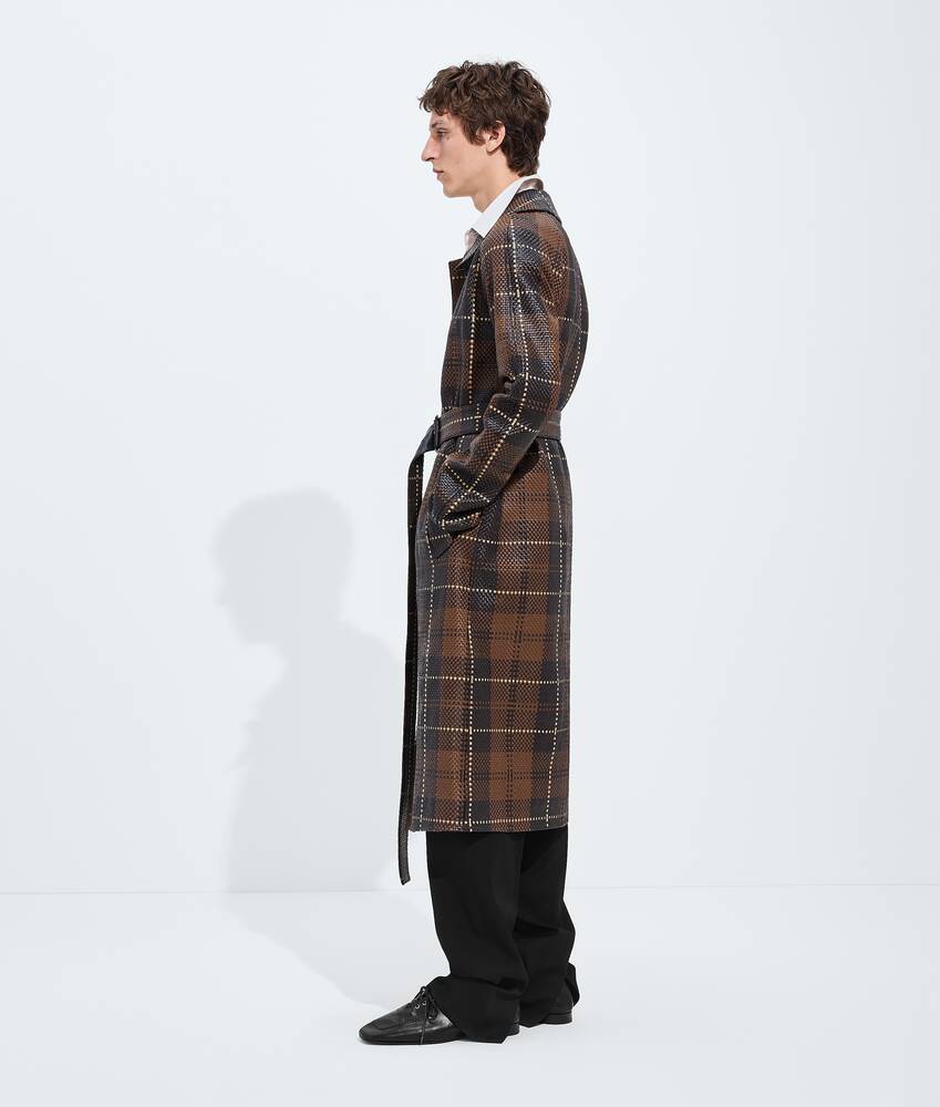 Men's Mini Intrecciato Leather Coat in Nocciola/fond/sesame Bottega Veneta Poland EN - Image 2
