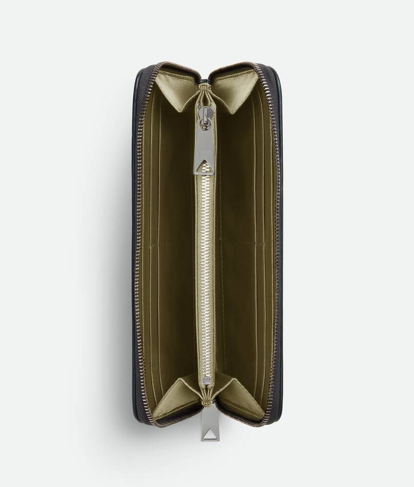 Men's Intrecciato Zip Around Wallet in Shadow/olive oil Bottega Veneta Macao SAR China EN - Image 2