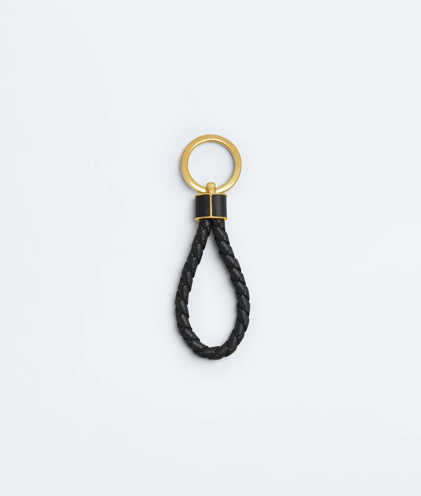 Women's Intreccio Key Ring in Black Bottega Veneta Singapore EN - Image 2