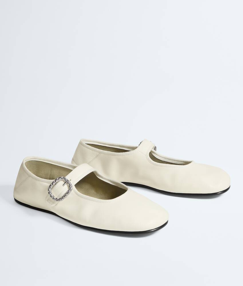 Women's Veneziana Mary-Jane Ballerina in Alabaster Bottega Veneta Cyprus EN - Image 3