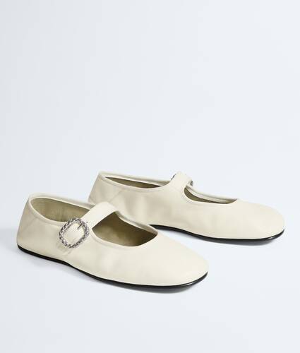 Women's Veneziana Mary-Jane Ballerina in Alabaster Bottega Veneta Cyprus EN - Image 3
