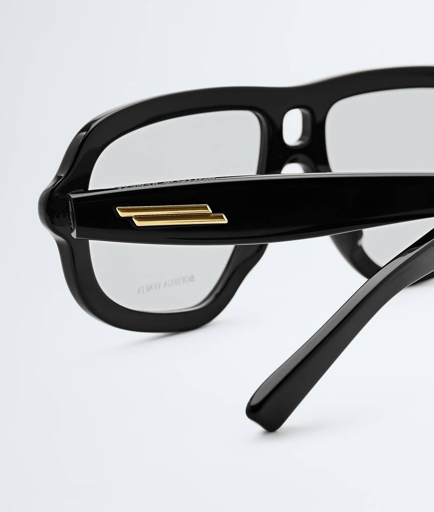 Sophia Ribbon Aviator Eyeglasses in Black/transparent Bottega Veneta Croatia EN - Image 4