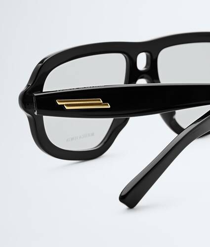 Sophia Ribbon Aviator Eyeglasses in Black/transparent Bottega Veneta Croatia EN - Image 4