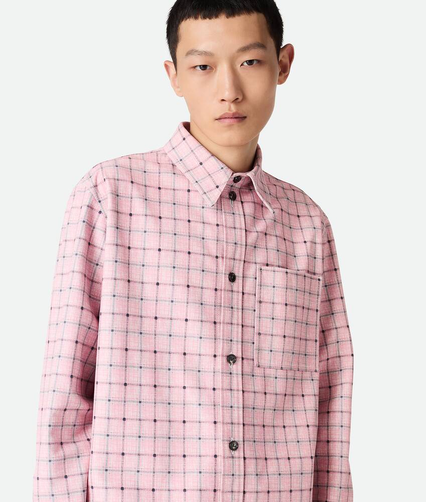 Bedrucktes Hemd aus Leder f&uuml;r Herren in Pale pink/grey Bottega Veneta &Ouml;sterreich DE - Image 1