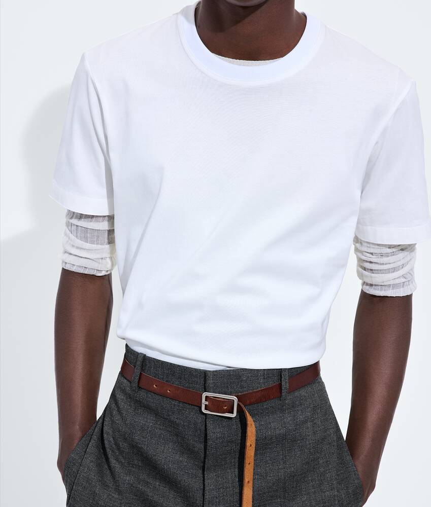 Men's Cotton Jersey T-Shirt in White Bottega Veneta United States EN - Image 4