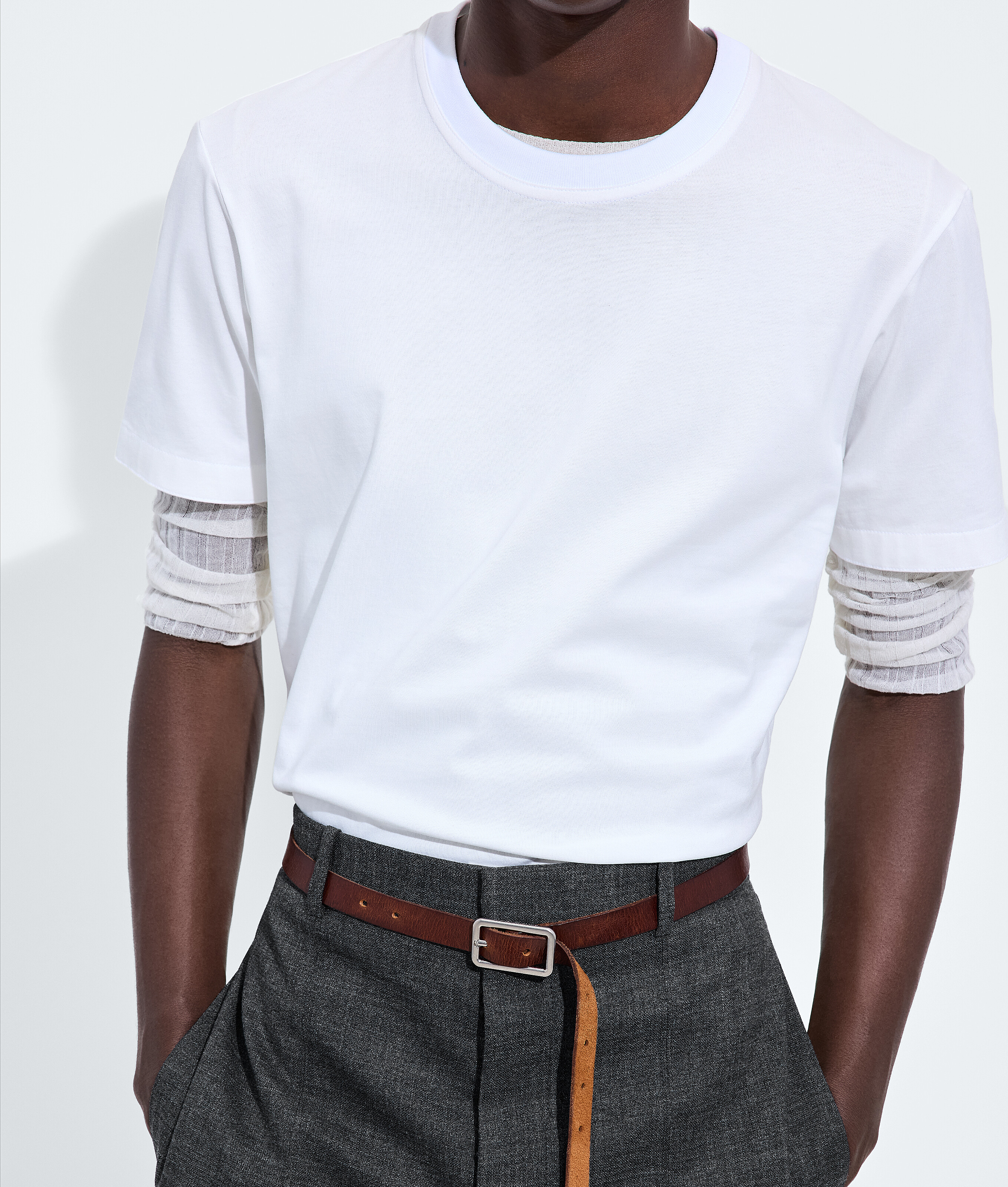 Men's Cotton Jersey T-Shirt in White Bottega Veneta Luxembourg EN - Image 4