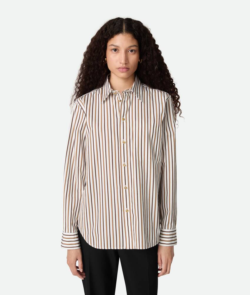 Display a large version of the product image 1 - Striped Cotton Poplin Shirt