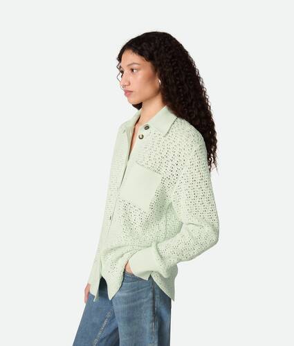 Cotton Crochet Knit Shirt