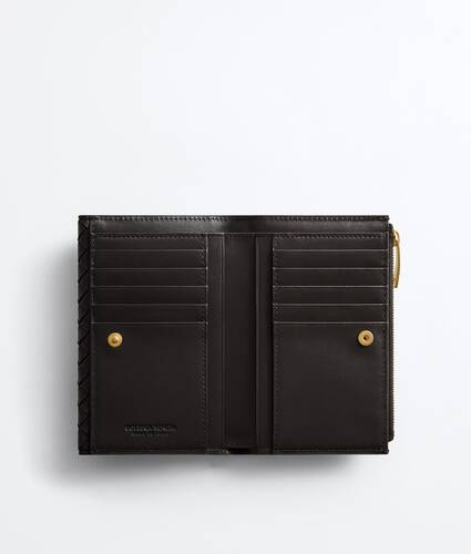 Portefeuille &agrave; deux volets Intrecciato Piccolo moyen format avec rabat pour Femme en Espresso Bottega Veneta Luxembourg FR - Image 2