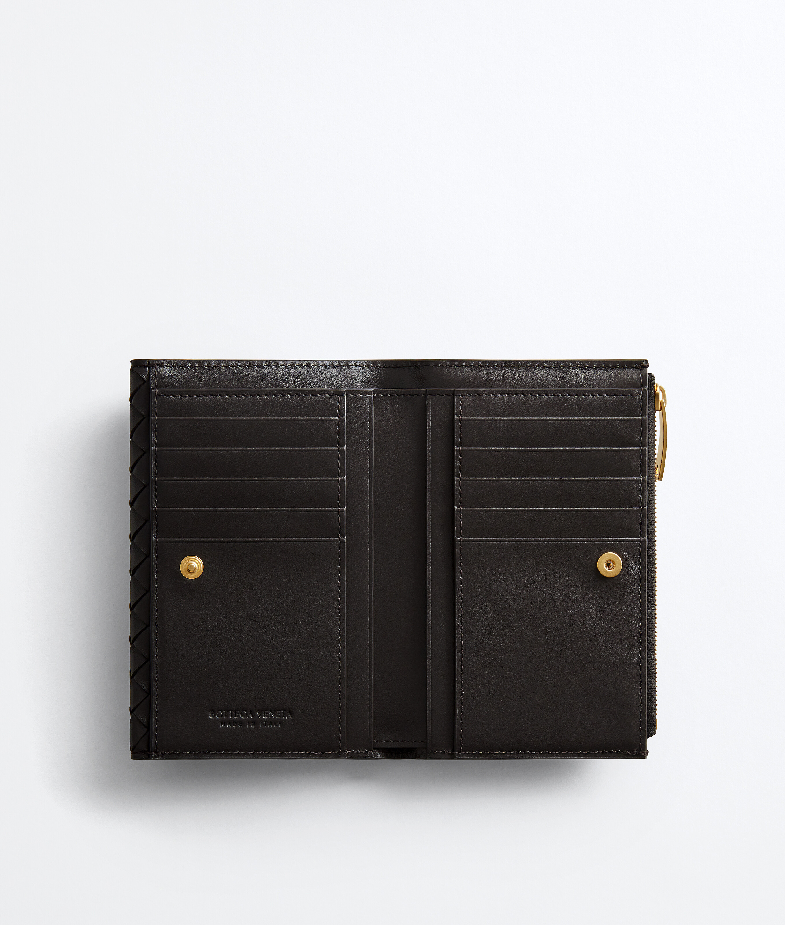 Women's Intrecciato Piccolo Medium Bi-Fold Wallet with Flap in Espresso Bottega Veneta Luxembourg EN - Image 2