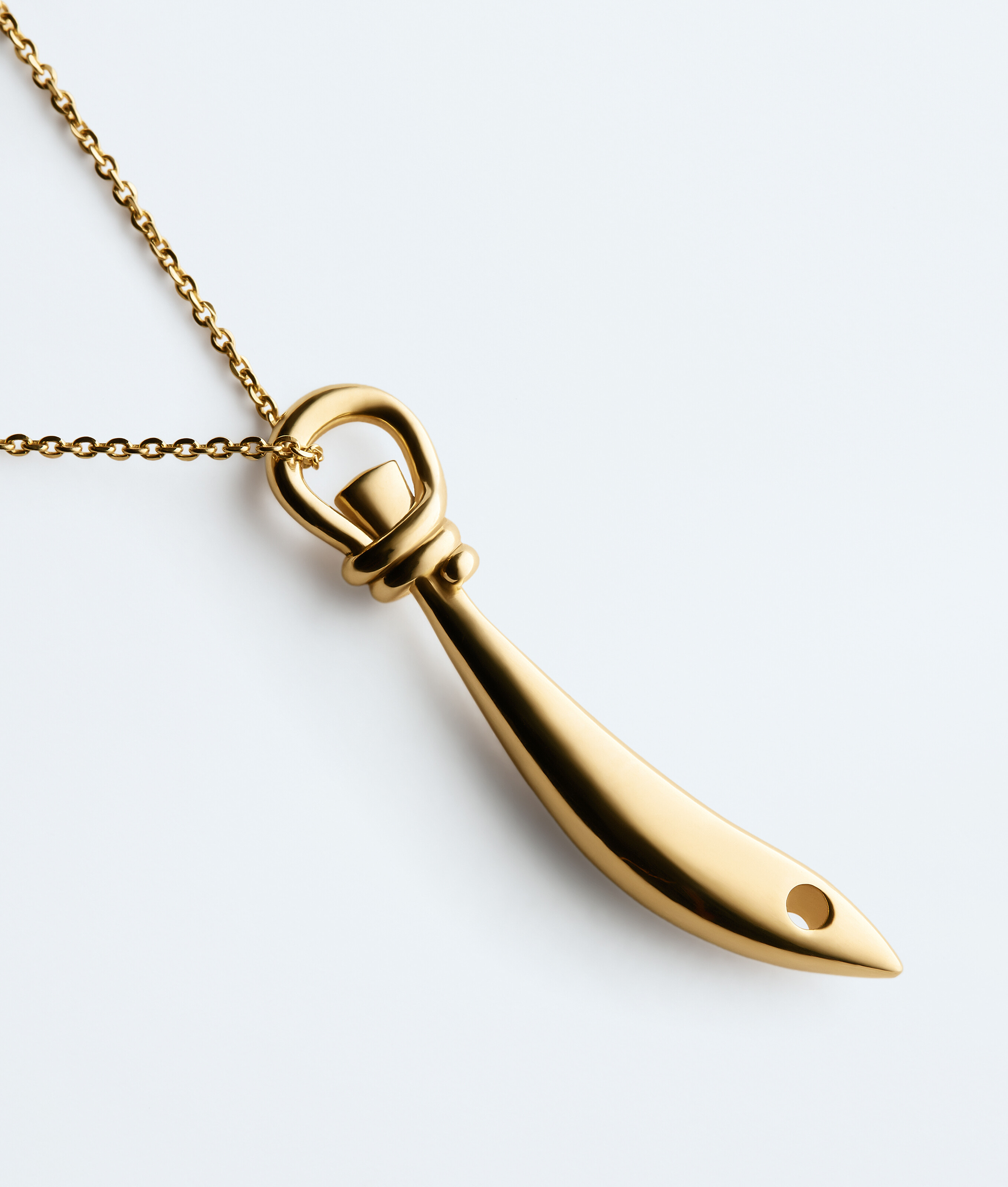 Women's Sardine Pendant Necklace in Yellow gold Bottega Veneta Luxembourg EN - Image 3