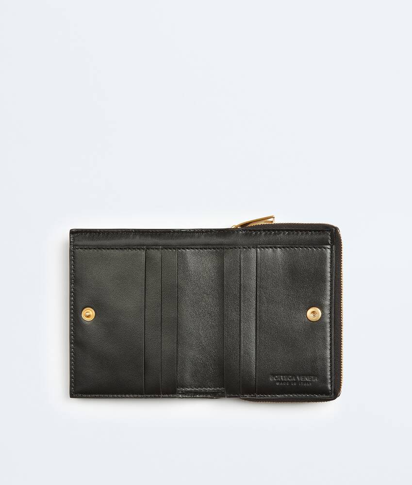 Women's Cassette Compact Zip Around Wallet in Black Bottega Veneta United States EN - Image 2