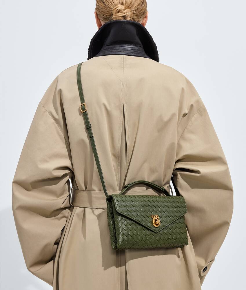 Women's Knot Lock in Green tweed Bottega Veneta Singapore EN - Image 2