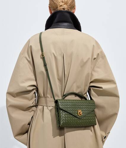 Women's Knot Lock in Green tweed Bottega Veneta Singapore EN - Image 2