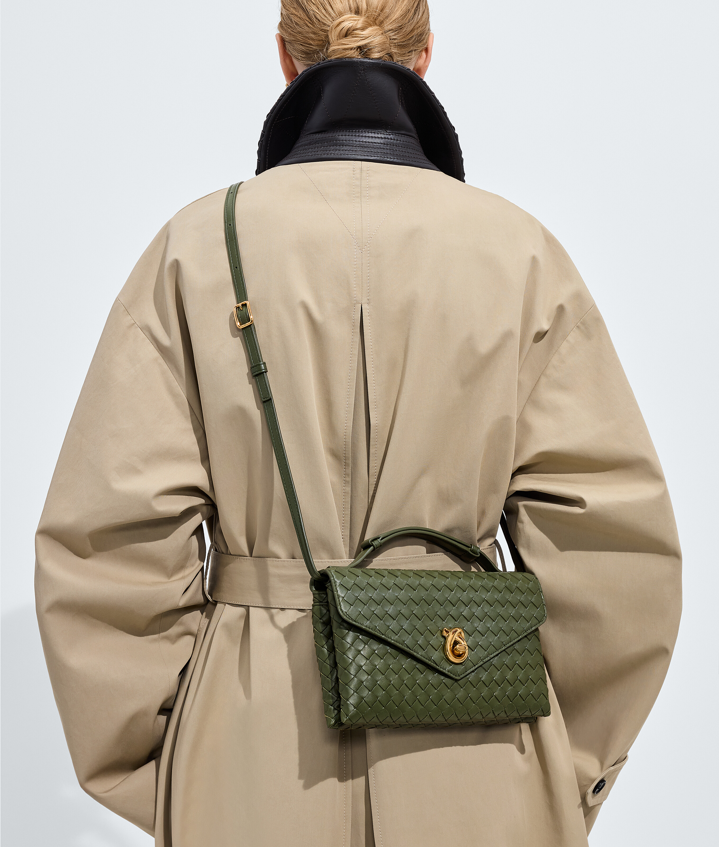 Women's Knot Lock in Green tweed Bottega Veneta Finland EN - Image 2