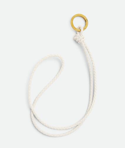 Women's Long Intreccio Key Ring in Chalk Bottega Veneta United States EN - Image 1
