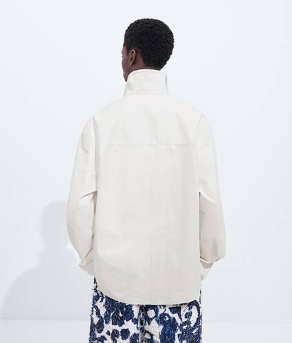 Men's Papery Leather Overshirt in White Bottega Veneta United States EN - Image 3
