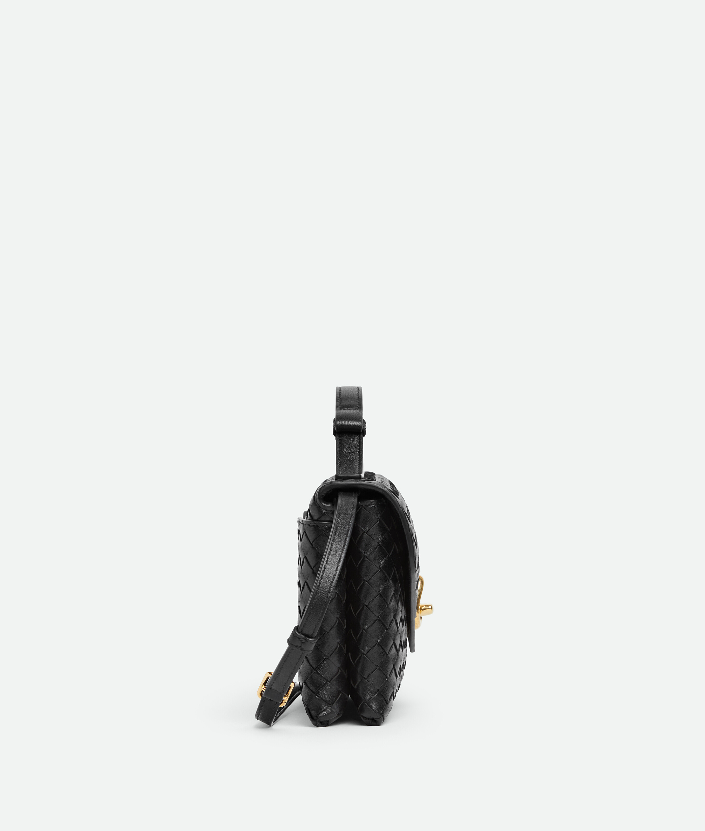 Bottega Veneta Lambskin Knot Lock Top-handle Bag In Black