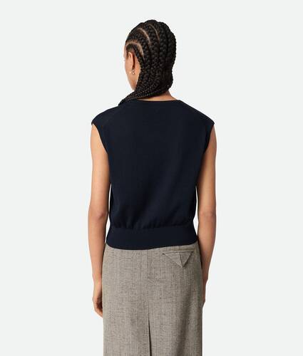 Conjunto de jersey y c&aacute;rdigan de viscosa y algod&oacute;n para Mujer en Navy Bottega Veneta M&eacute;xico ES - Image 7