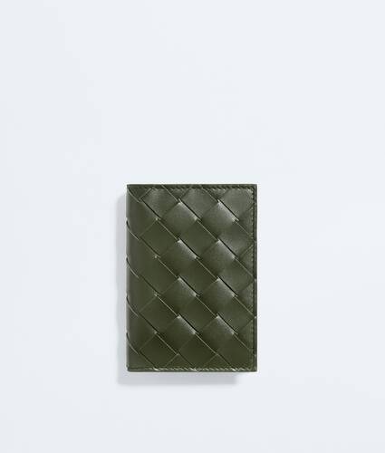 Intrecciato Kartenetui mit &Uuml;berschlag f&uuml;r Herren in Green tweed mineral Bottega Veneta Deutschland DE - Image 1