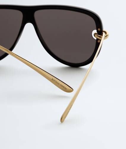 &Oacute;culos de sol Aviator Knot em Black/grey Bottega Veneta Brasil PT - Image 4