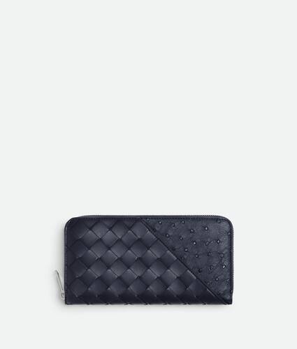 Intrecciato Diagonal Zip Around Wallet