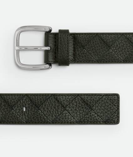 Men's Intrecciato Taurillon Belt in Dark green Bottega Veneta Lithuania EN - Image 4