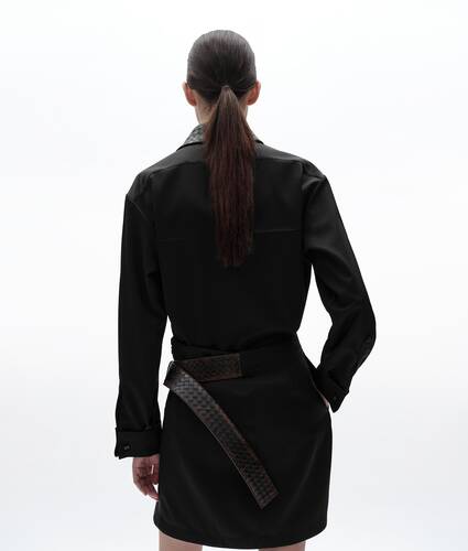 Rock aus Grain-de-Poudre-Wolle f&uuml;r Damen in Double black Bottega Veneta &Ouml;sterreich DE - Image 3