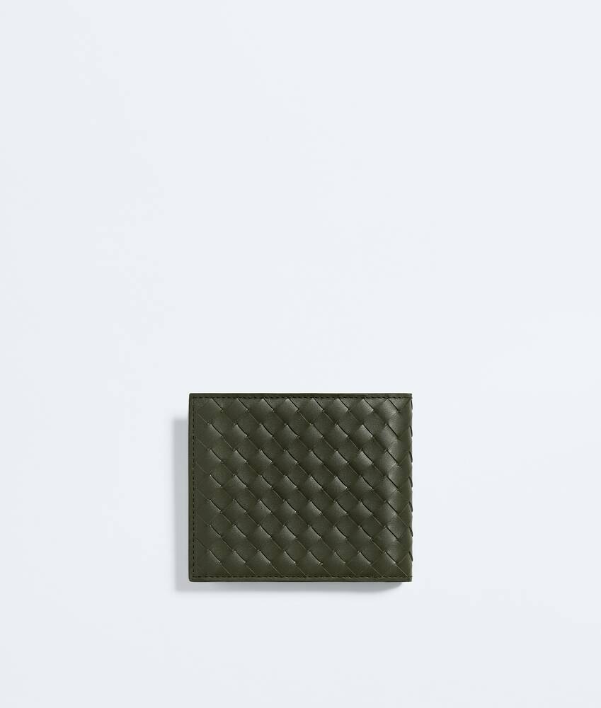 Men's Intrecciato Piccolo Bi-Fold Wallet in Bark green/olive oil Bottega Veneta Croatia EN - Image 3