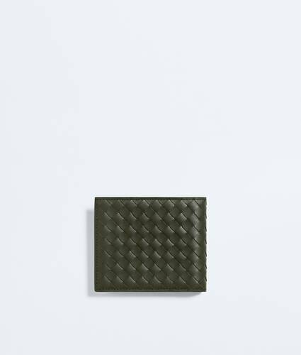 Men's Intrecciato Piccolo Bi-Fold Wallet in Bark green/olive oil Bottega Veneta Croatia EN - Image 3