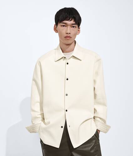 Men's Cotton Gabardine Overshirt  in Parchment Bottega Veneta Latvia EN - Image 1