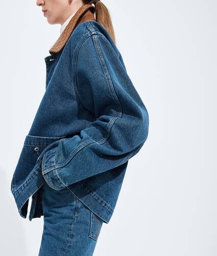 Women's Medium Indigo Denim Jacket in Mid blue Bottega Veneta United States EN - Image 2