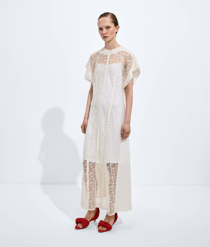 Women's Floral Lace Dress in Parchment | Bottega Veneta MY Women's Floral Lace Dress in Parchment | Bottega Veneta MY