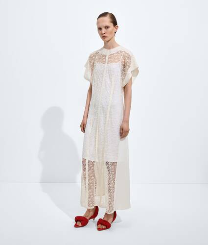 Women's Floral Lace Dress in Parchment Bottega Veneta United States EN - Image 2