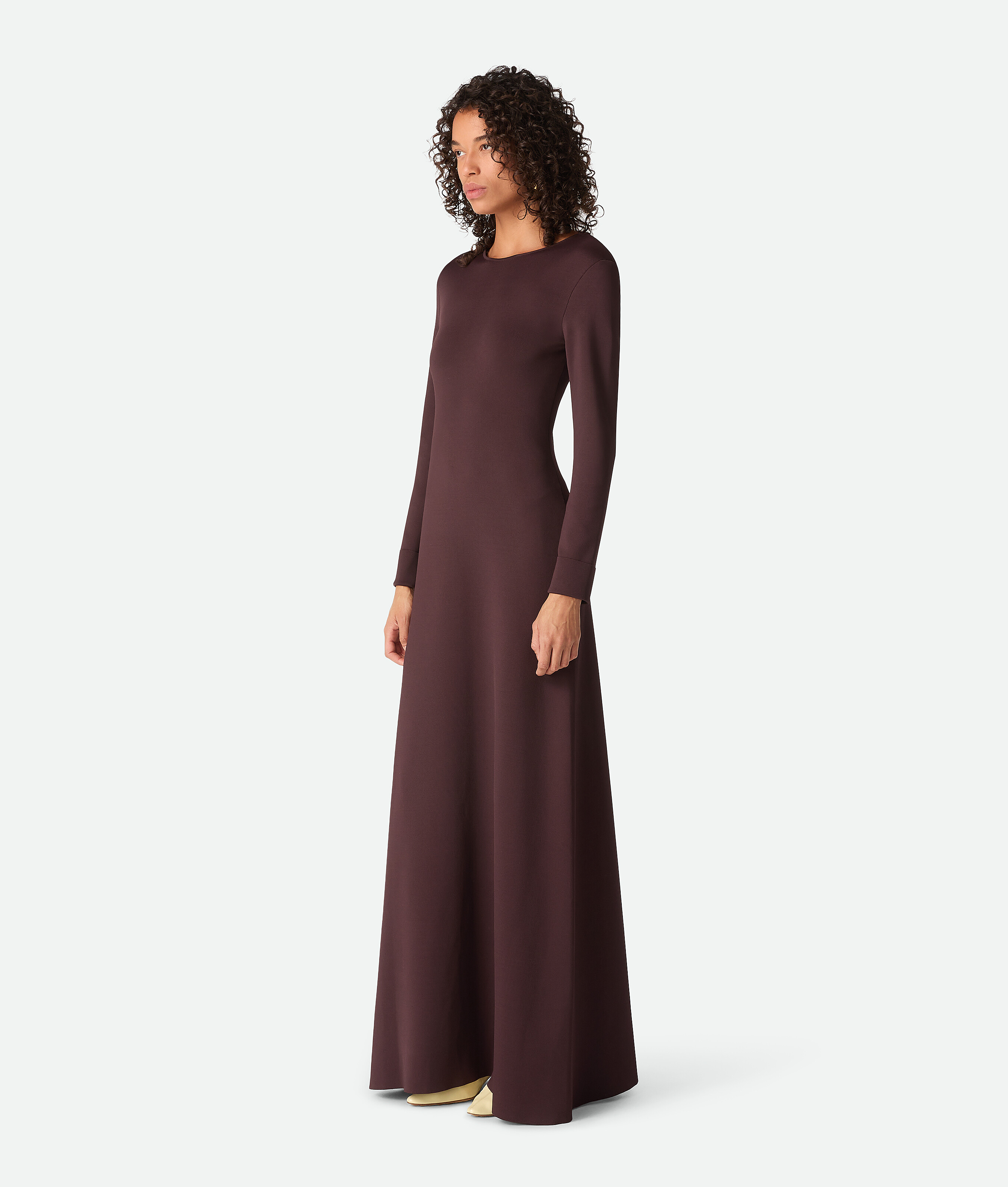 Bottega Veneta Compact Viscose Dress In Burgundy