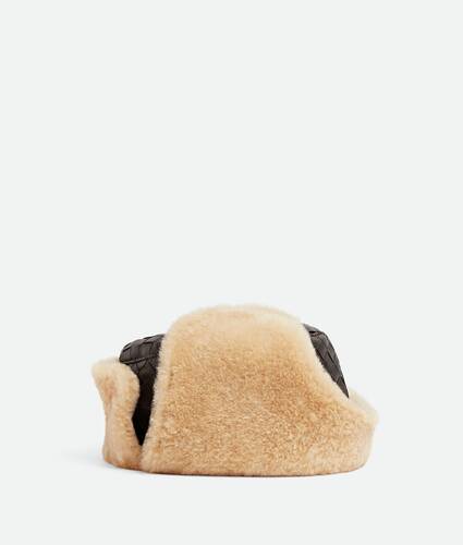 Intrecciato Leather Aviator Hat