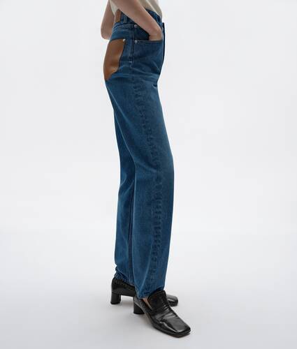 Vaqueros con pernera recta color indigo con lavado medio para Mujer en Mid blue Bottega Veneta M&eacute;xico ES - Image 2