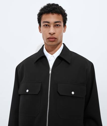 Wool Grain De Poudre Overshirt