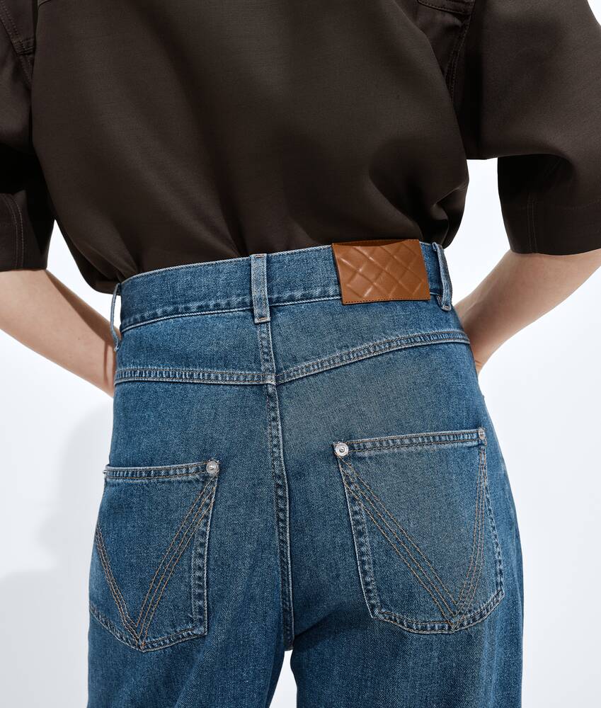 Women's Atlantic Blue Wide Leg Jeans in Mid blue Bottega Veneta Portugal EN - Image 4