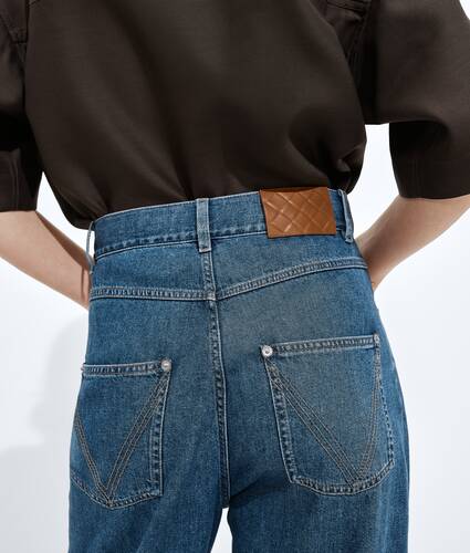 Women's Atlantic Blue Wide Leg Jeans in Mid blue Bottega Veneta Portugal EN - Image 4