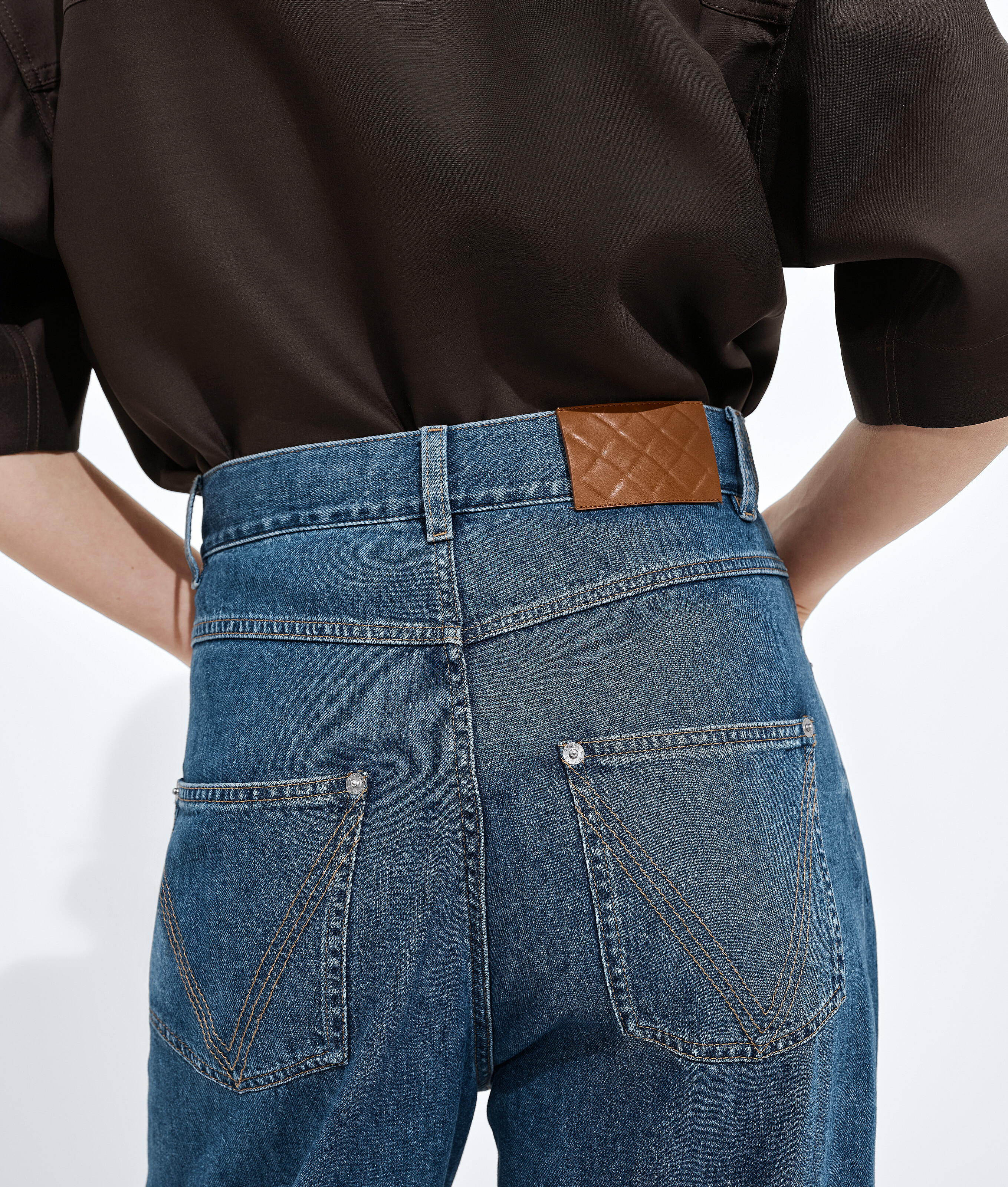 Women's Atlantic Blue Wide Leg Jeans in Mid blue Bottega Veneta Luxembourg EN - Image 4