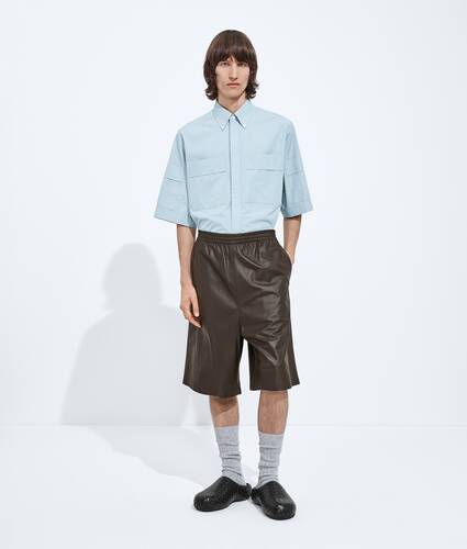 Men's Leather Shorts in Intense carrubo Bottega Veneta United States EN - Image 1