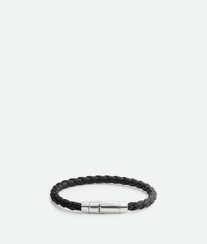 Men's Braid Leather Bracelet in Black Bottega Veneta Norway EN - Image 1