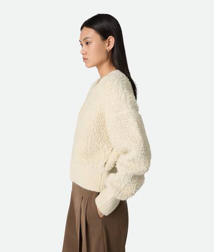 Wool Loop And Rib Cardigan
